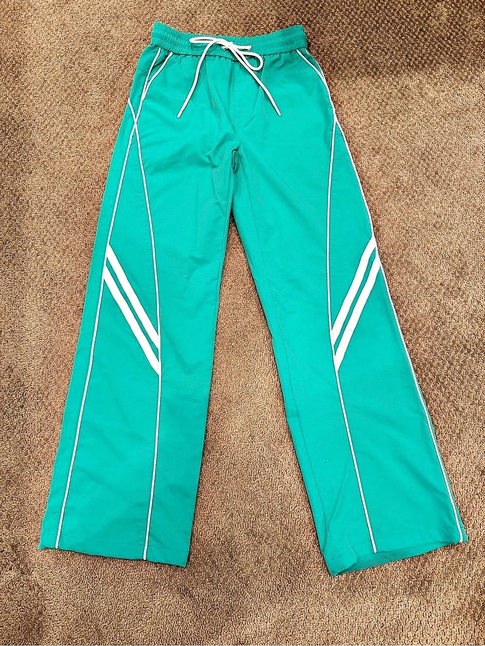 VBRT Color Block Track Pants in Green Size Small